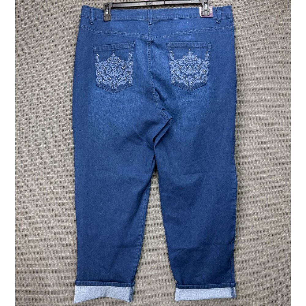 Gloria Vanderbilt Amanda Womens Size 18W Blue Slimming Tapered Leg Denim Jeans - Picture 2 of 12